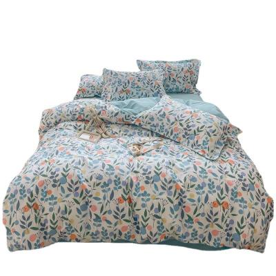 China Wholesale Hot Sale Nondisposable Nondisposable Wholesale Cotton Print Net Bedding Set 4 Soft Comfortable Keep High To Thicken Queen Size Bedding Sets for sale