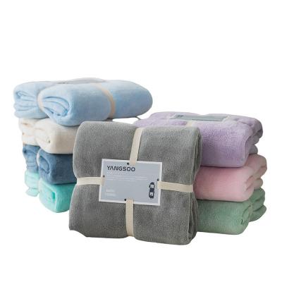 China Stock Viable Custom Household Towel Bath Velvet Towel Coral Set Thickened Water Absorption Wash Quick Dry Towel for sale