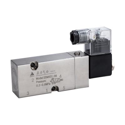 China Five Way Pneumatic Solenoid Valve Two Position Factory Made Building Material Stores Stainless Steel for sale