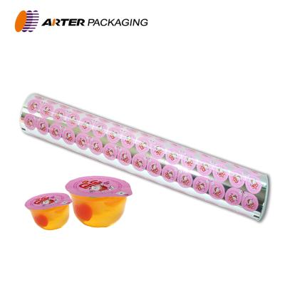 China Custom Printing Peelable Pet Metallized PP Peelable Plastic Jelly Cup Lidding Sealing Film Rolls For Jelly Cup for sale