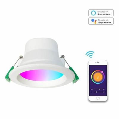 China Multicolor Smart Led Downlight with Wifi Tuya App Control and Rgbcw Dimming Function for sale