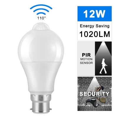 China 12w Body Sensor Control Bulb With E27 E26 B22 Light Base 2- and 80lm/W Lumen for sale