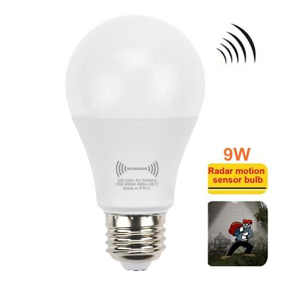 China Manufacturers 8w10w Microwave Radar Sensor LED Bulb Light for Indoor Motion Detection for sale