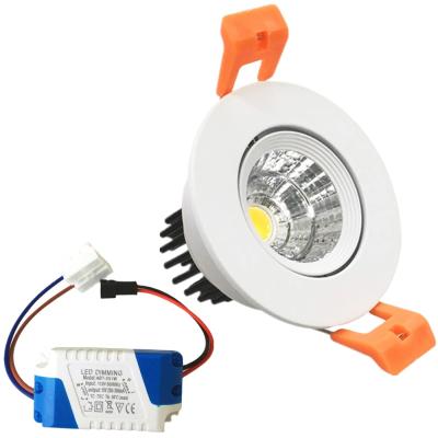 China Manufacturer Supply 3w 2 Inch COB Mini Recessed Led Indoor Modern Ceiling Light (51mm) 220lm Dimmable for sale