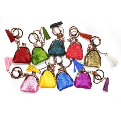 China De heldere Blauwe 40g-Zeer belangrijke ketting van de Muntstukzak, Matte Surface Promotional Leather Keyrings Te koop