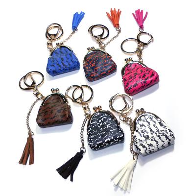 Cina CE Mini Coin Purse Keyring, catena chiave di placcaggio d'ottone della nappa della borsa in vendita