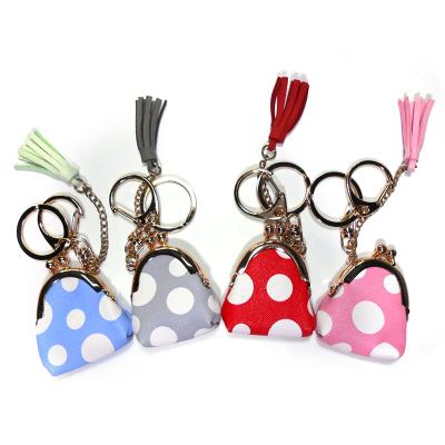 Cina Catena chiave del piccolo sacchetto di superficie liscio della moneta, CE Mini Tassel Keychain in vendita