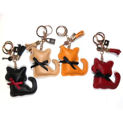 China De zwarte Cat Leather Tassel Keychain-Tegenhanger van de van certificatie Ce Zakcharme Te koop