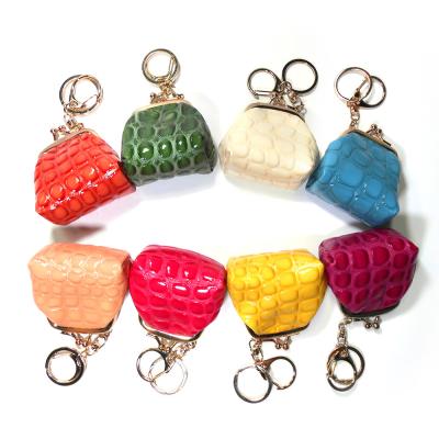 Cina Nessuna catena chiave del portafoglio della borsa della moneta della chiusura lampo ha inciso Logo Mini Bag Keyring in vendita