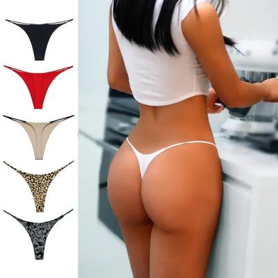 China Breathable Factory Custom Made Low Waist Back Waist Bikini Sexy Thongs For Women Panties G-Strings Women Seamless Underwear for sale