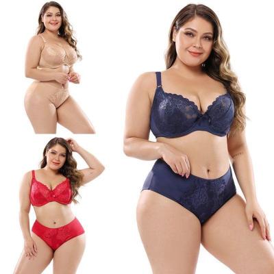 China Antibacterial Wholesale Underwear Women Bralette Sexy Lace E Cup Plus Size Bra And Panty Sets Push Up Big Size Bra Sets for sale