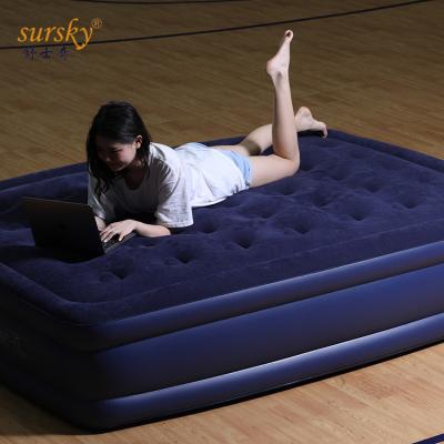 China Queen Size Air Bed Air Mattress Car Travel Foldable Custom Camping Portable Foldable Inflatable Mattress for sale