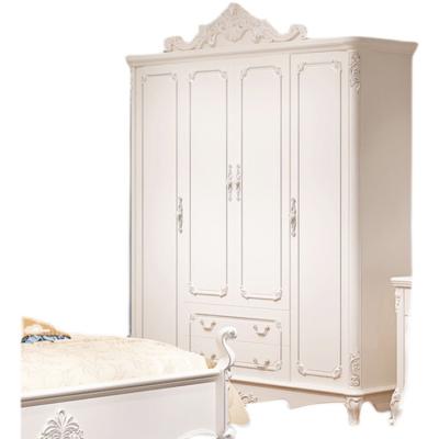 China Modern Wardrobe (Others) DEJING Palace Style Combination White Wood Adjustable Bedroom Freestanding Cabinet Wholesalers for sale