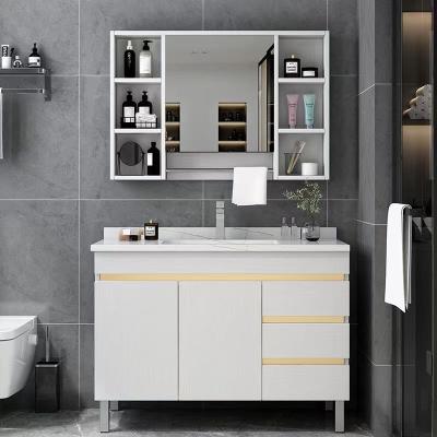 China Wholesale Eco-friendly American Style Water Proof Modern White Bathroom Cabinet Set Wooden Bathroom Sink Cabinet Vanity for sale