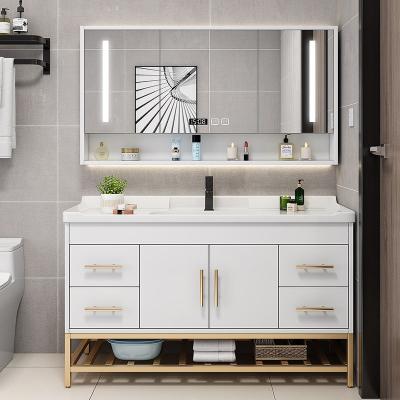 China Eco-friendly Small Bathroom Cabinet Bathroom Cabinet Wall Mounted Basin Wooden Bathroom Cabinet Mirror for sale