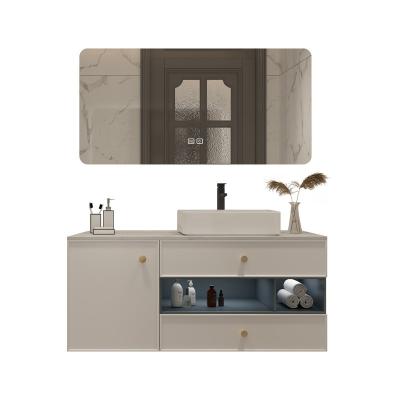 China Popular Luxury Luxury Bathroom Mirror Cabinet With OEM Bathroom Cabinet Light White Wood Mirror for sale