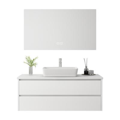 China New Design Modern Mirror Cabinet OEM Bathroom Led White Wood Mirror for sale