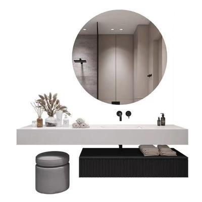 China 2022 Newest Design ECO-Friendly Modern Bathroom Wood Bathroom Cabinet Basin Wooden Bathroom Cabinet Mirror for sale