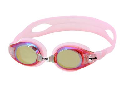 China Mirror Cotaed Lens Professional Swimming Goggles With Anti Fog UV Protection for sale