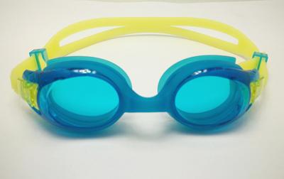 China Silicone Frame Material head swimming goggles , yellow swimming goggles for children for sale