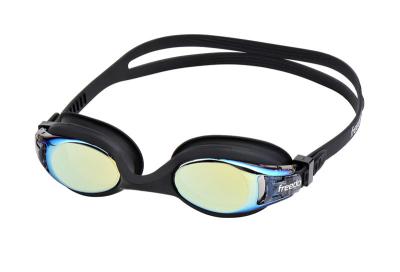 China Silicone Strap Black Swimming Goggles , Mirror Coated Cool Swim Goggles for sale