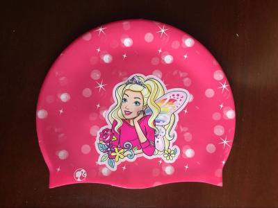 China Custom Food Grade Silicone Swim Cap with Thermal Transfer Printing for sale