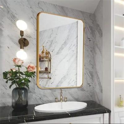 China Clear Gold Mirror Bath Mirror Full Length Aluminum Alloy Standing Decorative Wall Mirror for sale