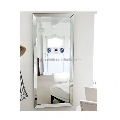 China Silver Lenses Modern Frameless Wall Mounted Makeup Mirror for Beveled Bath Dressing for sale