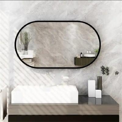 China Residential Bathroom Vanity Mirror with Beveled Edge and Aluminium Color Metal Frame for sale