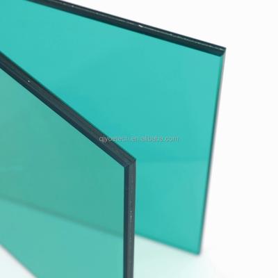 China Stylish Dark Green PVB Colored Laminated Safety Glass for Villa Building Construction for sale