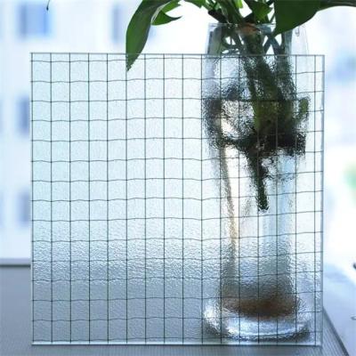 China 6mm 12mm Laminated Clear Wired Mesh Reinforced Glass for Mall and Industrial Purposes for sale