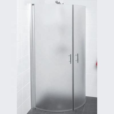 China Contemporary Frosted Glass Shower Doors with Fine Polished Edge and Tempered Glass for sale