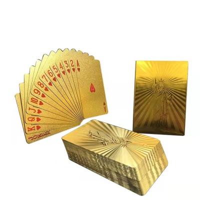 China Custom Waterproof Adult Trading Card Game Picture Golden Entertaiment Playing Cards PVC Printing Playing Cards for sale