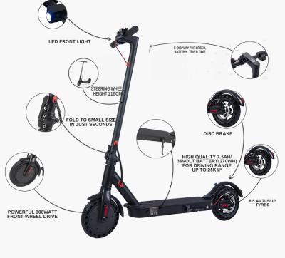 China Shenzhen Wholesale Unisex Adult Tire 8.5 Inch Pedal Electric Scooter for sale