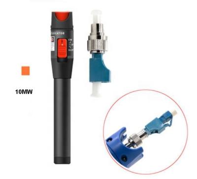 China Light Weight FTTH 10WM 650nm Laser Pen Laser Fault Marker VFL Optical Visual Fiber LC Male Female-FC Adapter for sale