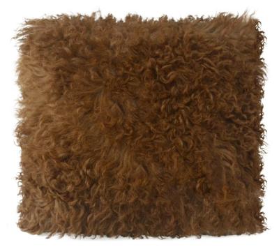 China Pure Natural Curly 100% Sheep Curly Widely Used Living Room Decoration Soft Mongolian Pluffy Lamb Fur Cushion 100% Sheep For Home Decor for sale