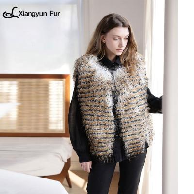 China Comfortable Chaleco De Piel Luxurious 100% Real Animal Fur Vest Comfortable And Beautiful Women Vest Soft Real Fur Vest Women for sale