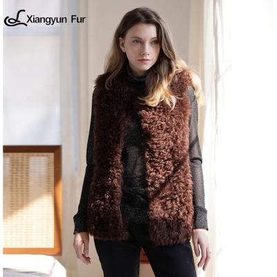 China Women's Winter Soft Real Fur Vest High Fashion Women's Sheep Rabbit Warm Custom Made Comfortable and Beautiful Fur Vest for sale