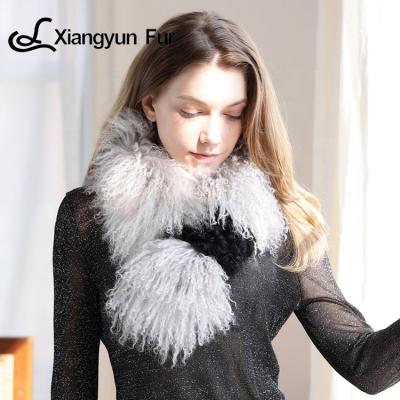 China Real color home professional woman fur accessories patch fur accessories China fashion textile animal fluffy fur scarf for sale