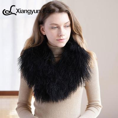 China Fashion Promotional Warm Custom Made Long Real Fur Neck Scarf Winter Soft Fluffy Long Fur Scarf for sale