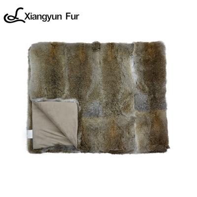 China Winter Manta De Piel Luxury Shaggy Area Rugs Bedroom Fluffy Anti-static Warm Rabbit Fur High End Blanket for sale