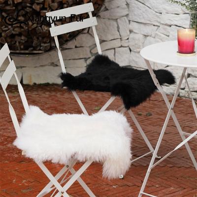 China New Fashion Soft Sheepskin Cover Fur Lounge Cushion Multicolor Comfortable Seat Chair Pad for sale