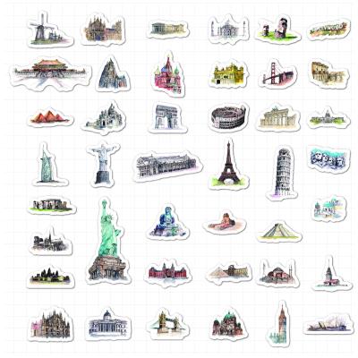 China Decorative Sticker Waterproof Places Of Interest Travel Diary Sticker Diary Stickers for sale