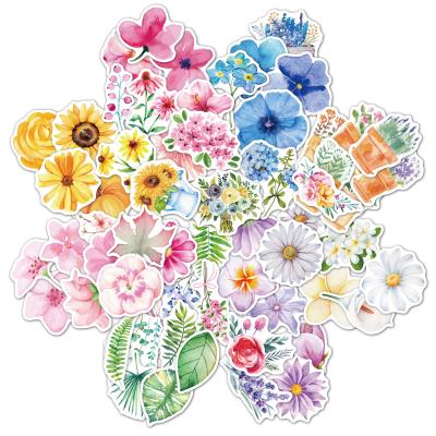 China Various Decorative Sticker Flower Series Waterproof Special Shaped Sticker For Laptop Kids Stationery Sticker for sale