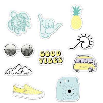 China Amazon hotsale small water cartoon sticker water cup sticker VSCO fresh cup sticker waterproof sticker for sale