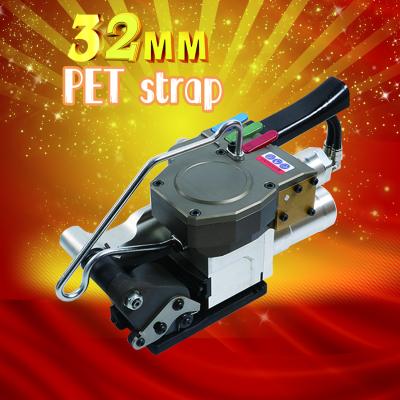 China 6000N Tension Force Handheld Pneumatic Polyester Strapping Tool Wrapping Machine For 32mm PET Welding Banding Packaging Balers for sale