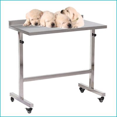 China Medical Instrument Table Stainless Steel Instrument Trolley Vet Operation Table Pet Bed For Surgery Vet PLZL-02 for sale