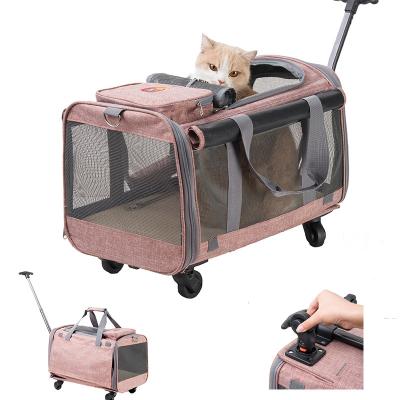 China Luxury Pet Portable Small Pet Travel Bags Best Dog Carrier Bag Trolley Bag for sale