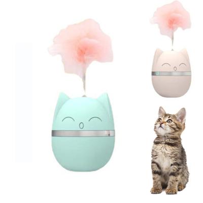 China High Quality Cats Tumbler Stick Automatic Funny Toy Kitty Interactive Cat Toy Ball With Feathers for sale