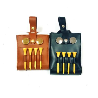 China Promotional Leather /pu Leather Golf Tee Pouch With 8oz Hip Flask Leather Pouch for sale